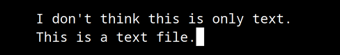 Vim text says I don't think this is only text period new line This is a text
file period and cursor directly after period of second
line